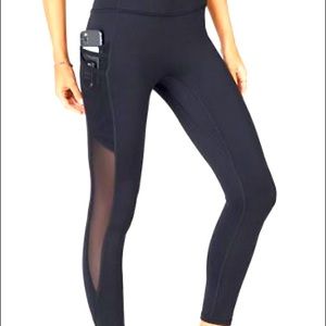 Manduka Presence Legging in Navy with Black Mesh